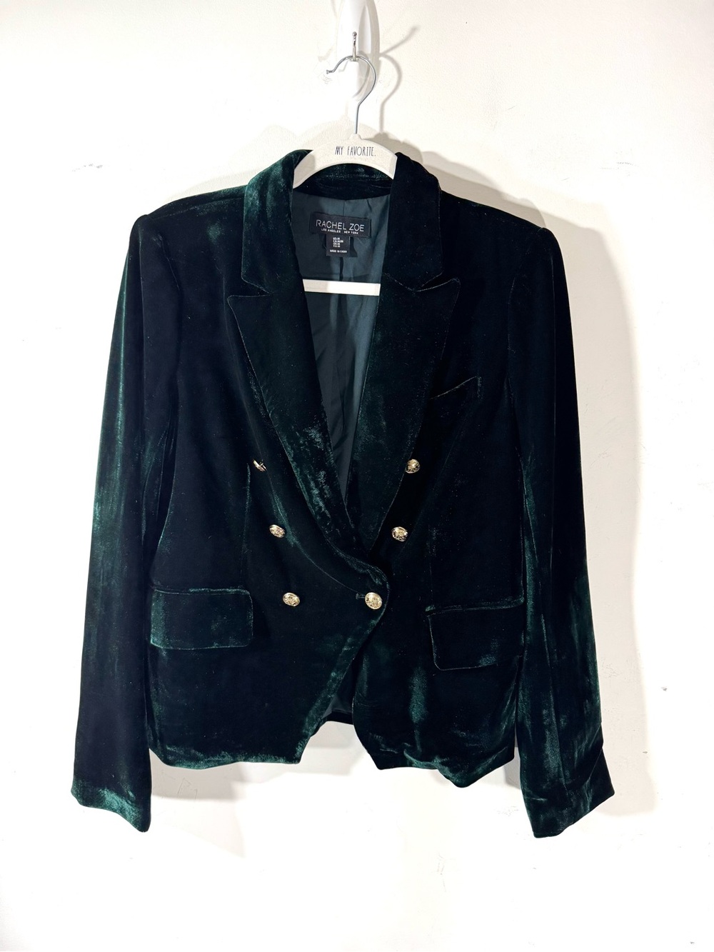 Rachel Zoe green velvet velour blazer medium Whimsigoth Victorian - Picture 2 of 10